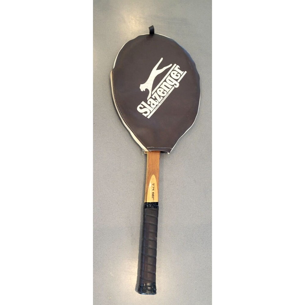 Vintage 1960s 70s Slazenger Challenge No 1 Wood Tennis Racket England w Cover